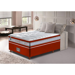 Colchão Casal de Molas Ensacadas D33 com Pillow TOP Cama inBox Select 138x188x32 Vinho