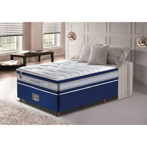 Conjunto Cama Box Solteiro de Molas Ensacadas D33 Cama inBox Select Firme 88x188x71 Café