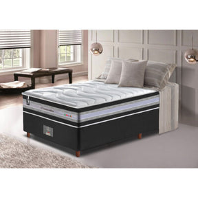 Conjunto Cama Box Solteiro de Molas Ensacadas D33 Cama inBox Select Firme 88x188x71 Cinza