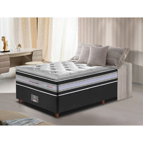 Conjunto Cama Box Solteiro de Molas Ensacadas D33 com Pillow TOP Cama inBox Select 88x188x71 Preto