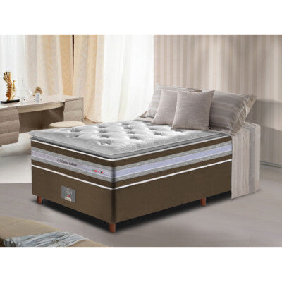 Cama Box Solteiro Colchão OrtoFirm Black + Box 88x188x67 One Face Espuma D33 Preto