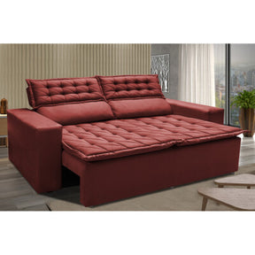 Sofá Sem Caixa Retrátil 1,80m SoftGel Luna Velusoft Vermelho Cama inBox