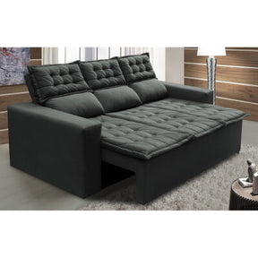 Sofá 3 Lugares Retrátil e Reclinável Cama inBox Senses 2,00m Velusoft Cinza