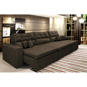 Sofá Baú Sem Caixa Retrátil 1,80m SoftGel Bonnie Boucle Marrom Cama inBox
