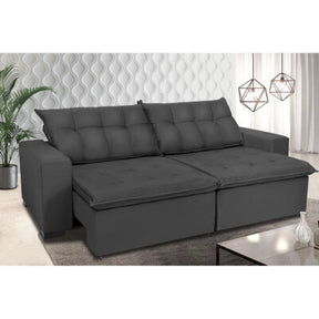 Sofá Baú Sem Caixa Retrátil 1,80m SoftGel Bonnie Boucle Marrom Cama inBox