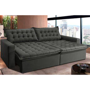 Sofá Sem Caixa Retrátil Baú 1,60m Cama inBox Secret Suede Velusoft Cinza