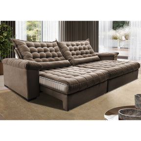 Sofá Retrátil e Reclinável 2,75m Cama inBox Big Fresh com SoftGel D40 Velupluma Castor