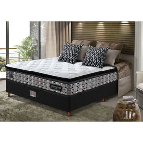 Cama Box Casal Colchão + Box 138x188 Molas Ensacadas Cama inBox Relax Pillow Café