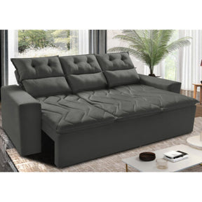 Sofá 3 Lugares Retrátil e Reclinável Cama inBox Senses 2,00m Velusoft Cinza