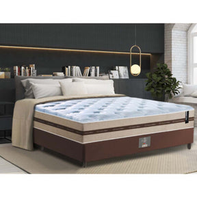 Cama Box Casal (Colchão + Box) 138x188x60 de Molas Ensacadas Cama inBox Smart Gold Bege