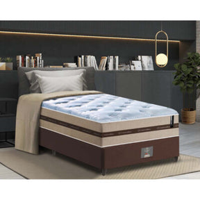 Cama Box Solteiro (Colchão + Box) 88x188x60 de Molas Ensacadas Cama inBox Smart Gold Bege