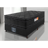 Cama Box Solteiro Colchão OrtoFirm Black + Box 88x188x71 Double Face Espuma D33 Preto