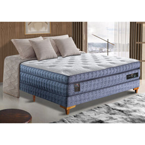 Cama Box Casal Colchão Euro + Box 138x188x71 Molas Ensacadas Cama inBox Ocean Bege