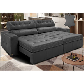 Sofá Retrátil e Reclinável 2,15m Cama inBox Big Fresh com SoftGel D40 Velupluma Cinza