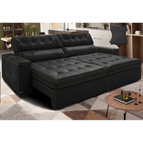 Sofá Retrátil e Reclinável 2,35m Cama inBox Big Fresh com SoftGel D40 Velupluma Preto