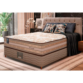 Cama Box Casal (Colchão + Box) 138x188x60 de Molas Ensacadas Cama inBox Smart Gold Bege
