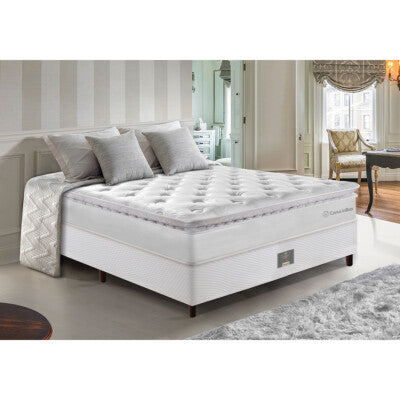 Cama Box Casal Colchão + Box 138x188 Molas Ensacadas Cama inBox Relax Pillow